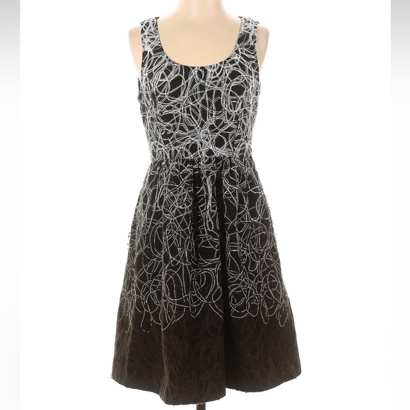 Anthropologie Maeve Fuzzy Fading Tracery Fit & Flare Dress Women’s Size 2 XS - Picture 3 of 8